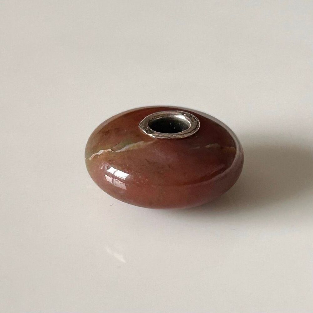 TROLLBEADS Fantasy Jasper | Dark Pink & hint of Green LAA 925S NEW! w Inclusions - Picture 3 of 8